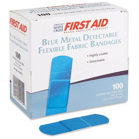 metal detectable bandages fabric 1 x 3|blue band aids.